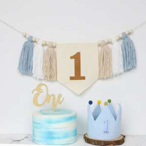 Thème Animal de la <span class=keywords><strong>jungle</strong></span> 1er <span class=keywords><strong>anniversaire</strong></span> fête <span class=keywords><strong>décoration</strong></span> ensemble chaise haute bannière Lion <span class=keywords><strong>anniversaire</strong></span> chapeau gâteau Topper pour bébé garçons - Product Image 4