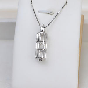 S925 Silver Pagoda Pendant Women's Trendy 6-6.5 Cage Non-Porous Pearl DIY <b>Jewelry</b> Accessories <b>Tray</b> 1815 Headband - Product Image 1