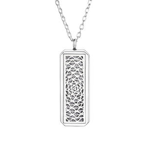 Stainless Steel Rectangle Shape Pendant Essential Oil Diffuser <b>Locket</b> Necklace Pendant - Product Image 2