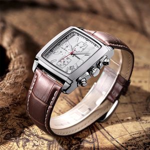 Reloj de marca superior para hombre MEGIR 2028, cronógrafo luminoso, correa de cuero resistente al agua, relojes de cuarzo, reloj Masculino 2025 - Product Image 2