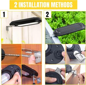 Solar Garden Sign <b>Lights</b> Outdoor 18 LED Post Board Fence Gutter <b>Light</b> Water-Resistant <b>Motion</b> <b>Sensor</b> Adjustable Rotate Mounting - Product Image 6