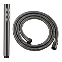 Pommeau de douche à main en acier inoxydable, finition mate, avec tuyau de douche
