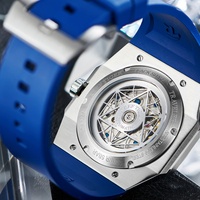 Montre automatique pour homme REEF TIGER RGA6906, mécanique, lumineuse, verre saphir, lunette hexagonale, cadran grue à tour, mouvement Miyota.