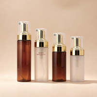 Bouteille Pompe Moussante en Gros, Bouteille Vide en PET Ambrée, Blanche, Rose pour Nettoyant Visage, Mousse, Soins de la Peau OEM ODM