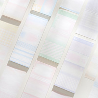 Bloc-notes adhésif rayé bicolore de la série Prologue Light Cherry Blossom, 60 feuilles par paquet