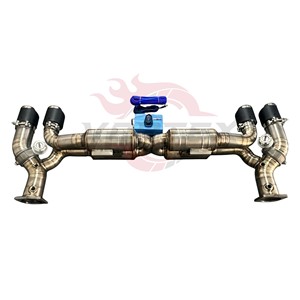 ท่อไอเสียไทเทเนียม Vortex High Flow สำหรับ Porsche 911 991.2 Turbo S 3.0T ระบบ Catback พร้อมวาล์วควบคุมสุญญากาศ อะไหล่แต่ง - Product Image 4