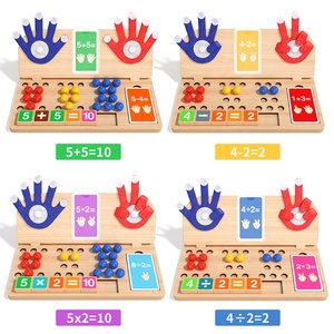 Jouet éducatif en bois Montessori pour l'apprentissage des mathématiques, perles à clipser, jeu d'association, addition, soustraction, multiplication et division, <span class=keywords><strong>arithmétique</strong></span> des doigts - Product Image 6