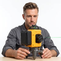 Niveau laser 3D 12 lignes 360° rotatif vert 4D 16 lignes avec télécommande, certifié, prix usine