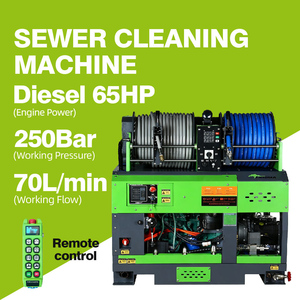 Idropulitrice Diesel 65HP 300Bar 70L/min per Pulizia Fognature, Macchina ad Alta Pressione per Dragaggio Tubazioni e Rimozione Intasamenti - Product Image 1