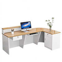 QT-210X Nouveau comptoir d'accueil en cuir de style chinois moderne avec rangement pour magasin de vêtements, bureau, petite boutique
