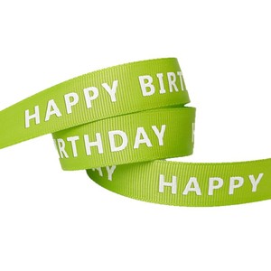 Nine Clouds Grosgrain Ribbon Happy Birthday Print 10mm Wide Birthday Gift Packaging Decorative Ribbon - Product Image 1