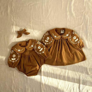 Robe d'automne-hiver pour filles, coton et lin, robe de princesse à manches longues, broderie artisanale, body bébé, vêtements pour bébé - Product Image 3