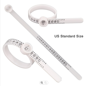 Được xây dựng trong kính lúp vòng nhựa công cụ đo lường tái sử dụng 1-17 USA Vòng sizer đồ trang sức kích thước đo điều chỉnh khắc công cụ - Product Image 5