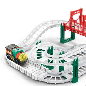Tren de Navidad eléctrico, juego de pista de coche con ranura, juguetes para niños, construcción de <span class=keywords><strong>ferrocarril</strong></span> con figuras - Product Image 5