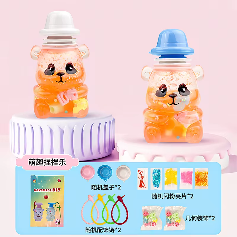 Diy water injection squeeze toy-panda 2-pack