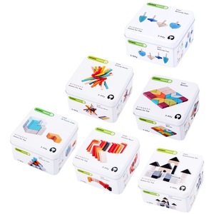 Puzzle en <span class=keywords><strong>bois</strong></span> Montessori 2-6 ans éducation précoce blocs de construction haut <span class=keywords><strong>Cube</strong></span> boîte en fer jouets puzzle unisexe - Product Image 6