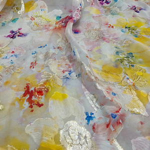 100% Lụa Nở Hai Tone <span class=keywords><strong>Devor</strong></span>é In Kỹ Thuật Số Vải Cho Qipao Dresses Áo Thề Hoa Nghệ Thuật Sang Trọng - Product Image 2