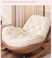 Fauteuil à bascule surdimensionné en daim avec repose-pieds, chaise longue inclinable de 93 cm de large, siège de loisirs nordique pour salon, chambre et hôtel