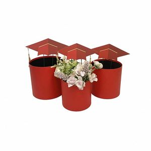 Graduation Fresh Flower <b>Box</b> <b>Hat</b> Hug Bucket Three-Piece Set Handcrafted with Stamping Technique Bucket <b>Box</b> Elegant Gift <b>Box</b> - Product Image 3