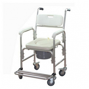 Chaise de douche portable en alliage d'aluminium pour personnes âgées et femmes enceintes avec roulettes - Product Image 3