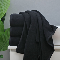 Toallas Algodon Logo personnalisé Salon de massage Spa coiffure coton cheveux noirs main visage ensemble de serviettes de bain