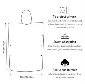 Poncho <span class=keywords><strong>de</strong></span> Microfibra <span class=keywords><strong>de</strong></span> Secado Rápido para Adultos, con Estampado Animal, para Todas las Temporadas, Ideal para <span class=keywords><strong>Playa</strong></span>, Surf, con Logotipo Personalizado - Product Image 5