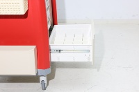 Chariot de réanimation EMS avec planche RCP, design moderne en ABS, roulettes silencieuses, support multifonctionnel pour oxygène, usage hospitalier, hauteur réglable