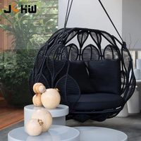 Fauteuil suspendu double moderne pour balcon et salon, style nid d'oiseau, avec cadre en rotin PE pour jardin