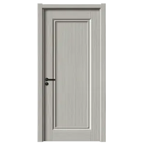 Cửa gỗ sơn lót màu trắng với thiết kế đường rãnh phong cách tuôn ra cho cửa gỗ nội thất với khóa thông minh - Product Image 1