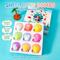 Bombe de bain effervescente en forme de coquillage, sel de bain marin, jouet aquatique pour le bain