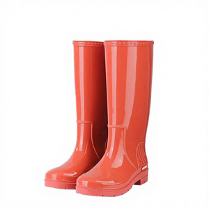 Botas de Lluvia de Tubo Alto a la Moda, Impermeables, Antideslizantes, de PVC, Unisex, con Plantilla de EVA - Product Image 3