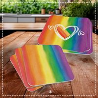 Arc-en-ciel 6 pièces LGBTQ tapis de bière accessoires fierté tapis de bière fierté drapeau sous-verres pour lunettes décor