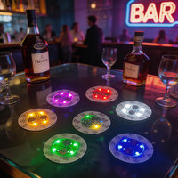 Sous-verre LED Dimmable Lumineux pour Boissons, Tapis LED pour Tasses, Idéal pour la Maison, le Bar, les Cocktails, les Mariages, les Festivals, les Événements, Décoration de Table et Éclairage