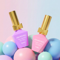 Vente en gros de flacons de vernis à ongles en gel UV personnalisés de 15 ml, emballage de luxe vide pour vernis à ongles avec bouchon à nœud