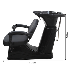 Fauteuil de lavage de cheveux noir pour salon de coiffure, équipement de spa capillaire, chaise de douche pour petit salon de barbier, vente en gros d'usine - Product Image 2
