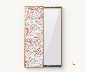 Modern Retro Flower Decorative Painting Sliding <b>Mirror</b> Full Length <b>Wall</b> Sticker Home <b>Mirror</b> - Product Image 3