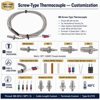 Le thermocouple à visser HUADONG est un capteur de température de contact couramment conçu avec une structure filetée M6.