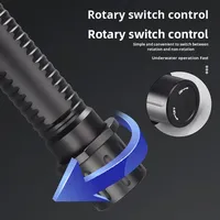 Lampe de plongée LED Raylights T40 en alliage d'aluminium, forte luminosité, étanche IP68, portée du faisceau 500m+, utilisation double eau-terre pour le camping