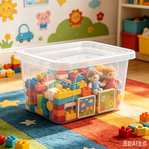 Dengbei Aufbewahrungsbox 10L Rechteckiger Transparenter Organizer Stapelbarer Behälter für Bürowerkzeuge BPA-frei Hochwertig - Product Image 3