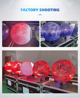 P2.5 layar LED bola 30cm Mini, tampilan bola Video warna penuh untuk dekorasi Halloween Natal dalam ruangan/luar ruangan