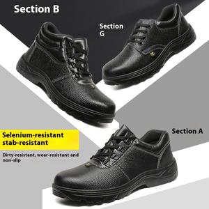 Лидер продаж, недорогая Черная Мужская защитная обувь со стальным носком, защищает от прокола на заводских стройках - Product Image 6