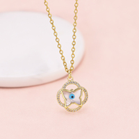 Collier à breloques fantaisie, pendentif papillon, cœur, œil, plaqué or 18 carats, chaîne en acier inoxydable pour femme