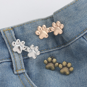 Bouton amincissant à motif empreinte de pied, bouton à griffes en métal sans clou ni couture, double bouton amovible pour jeans - Product Image 3