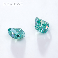GIGAJEWE Pierre de Moissanite libre de haute qualité, couleur bleu vert, coupe pixel, haute dureté pour la fabrication de bijoux