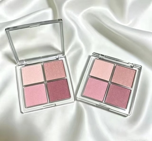 Paleta de maquillaje multiusos de 4 colores con relieve de alto brillo para sombra de ojos y contorno de nariz, acabado brillante y mate. - Product Image 1