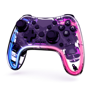   Controlador de Juegos para <span class=keywords><strong>Switch</strong></span>, Móvil y PC, Ajuste de Velocidad Turbo, RGB Neón, Inalámbrico - Product Image 1