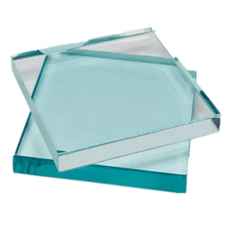 Vidro de flutuação de ferro baixo super transparente temperado personalizado de 15 mm 12 mm para a construção de móveis