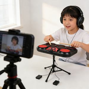 Batterie électronique professionnelle directe d'usine avec cymbales pour enfants et adultes, spectacles en direct - Product Image 1