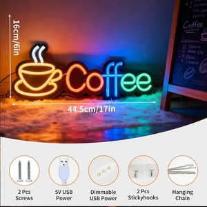 Coffee letreros neon LED indoor hanging ambient light shop signage wall decoration light entrance indicator light luminous <b>sign</b> - Product Image 2