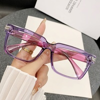 Montures de lunettes carrées de style européen et américain, vintage, classiques, anti-lumière bleue, monture complète, unisexe, sans ordonnance, Yuli